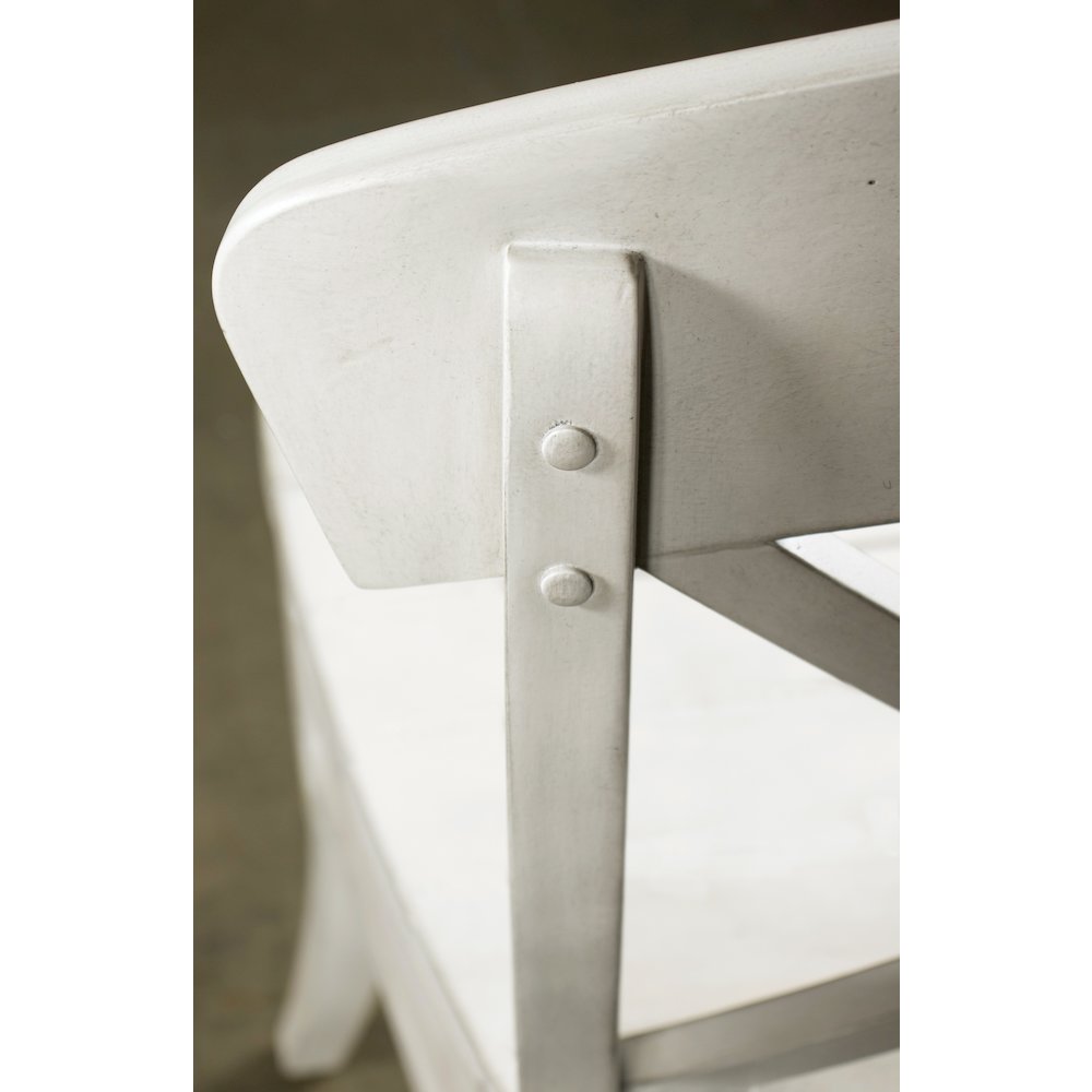 Harola Cross-back Dining Side Chairs in Set of 2, Smoky White Finish. Picture 5