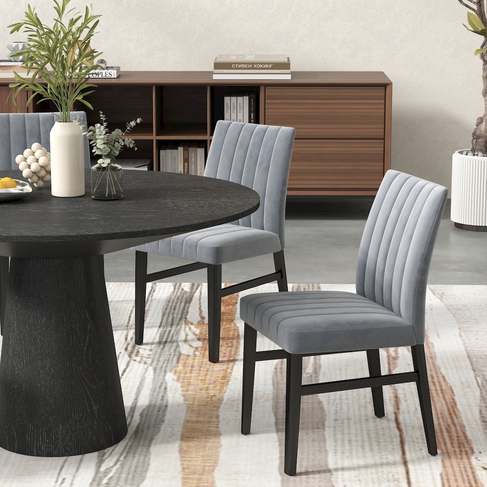 Wendell Contemporary Upholstered Dining Chairs, Set of 2. Picture 6
