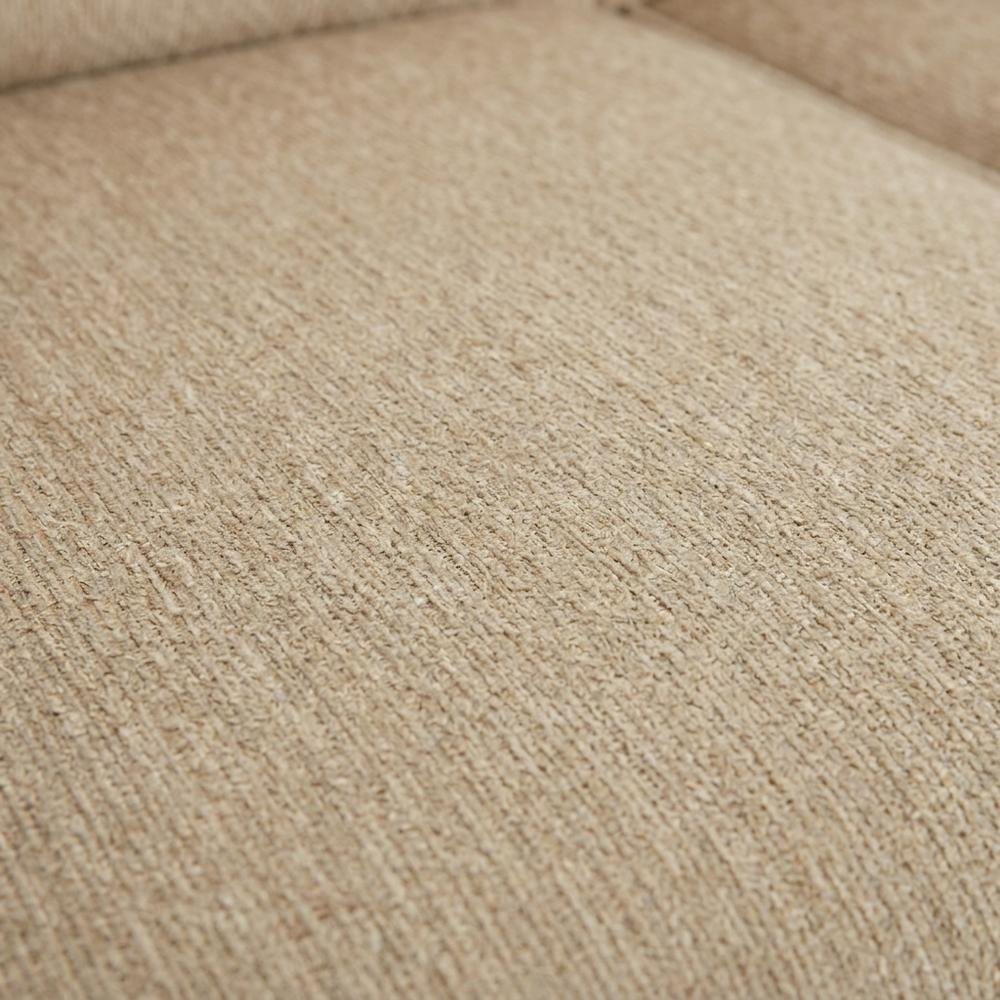 Upholstered Wood Frame Sofa with Carved Detail for Living Room, Beige. Picture 6