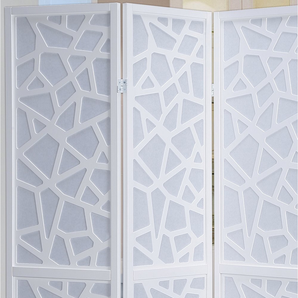 Giyano White 4 Panel Screen Room Divider. Picture 4