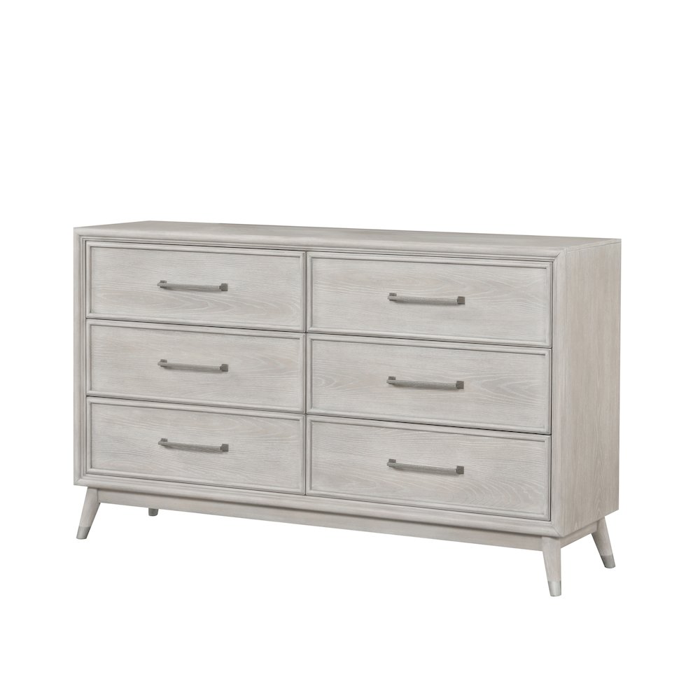 Seluna 6-Drawer Bedroom Dresser, Gray Oak Finish. Picture 1