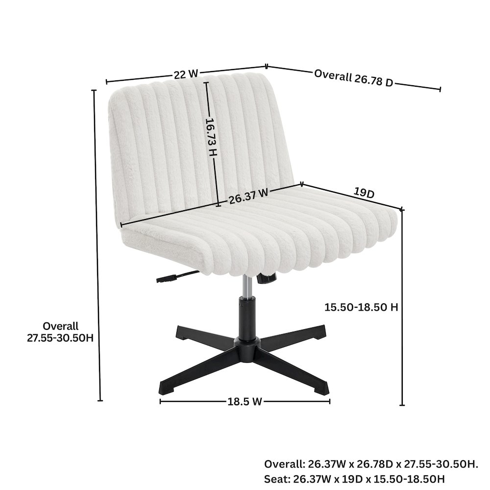 Blynn Adjustable Swivel Criss Cross Chair, Office Chair Vanity Chair. Picture 15
