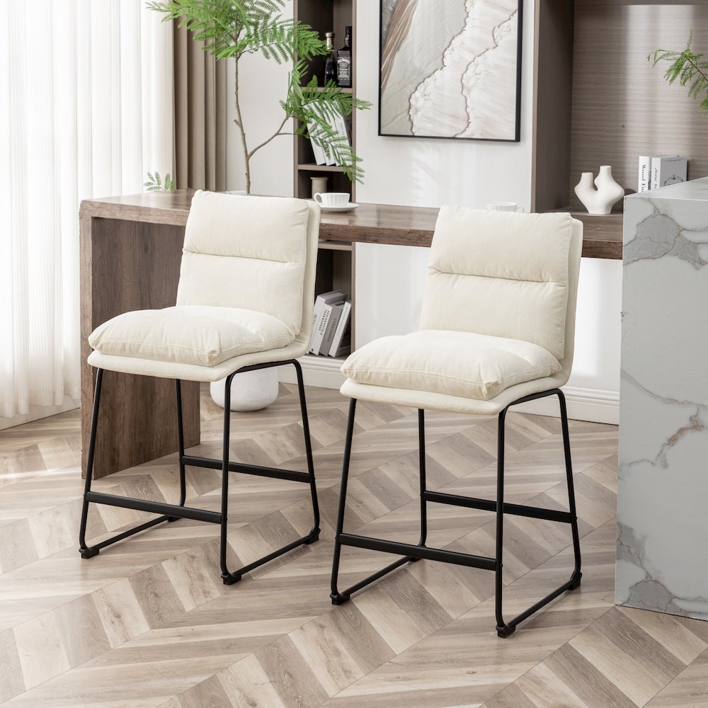 Milos Upholstered 26-inch Counter Height Stools, Set of 2. Picture 5