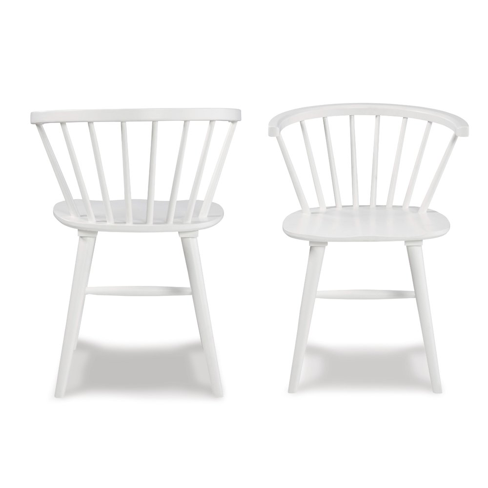 Alwynn White and Natural Wood 5-Pc Dining Set, Table with 4 Windsor Chairs. Picture 1