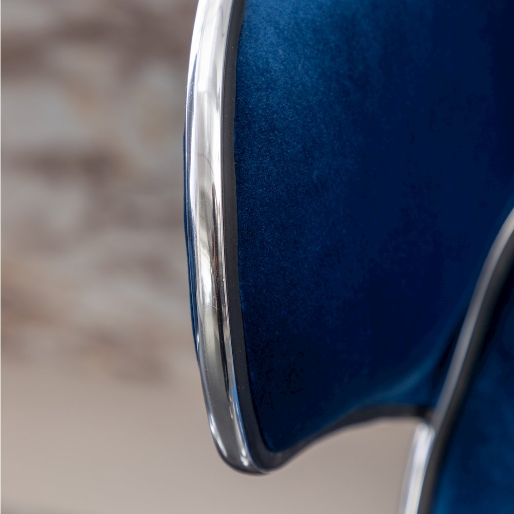 Masaccio Velvet Upholstered Adjustable Swivel Barstool, Set of 2, Blue. Picture 11