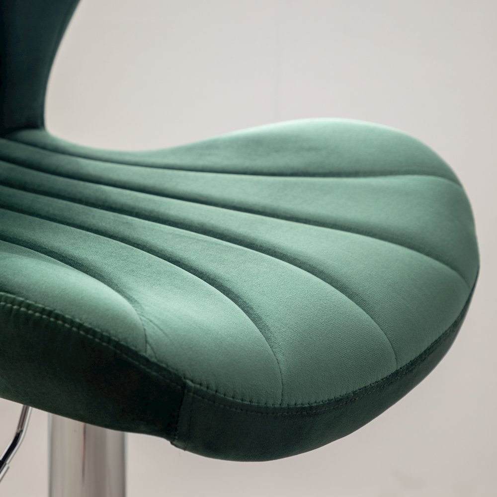 Ellston Upholstered Adjustable Swivel Barstools in Green, Set of 2. Picture 10