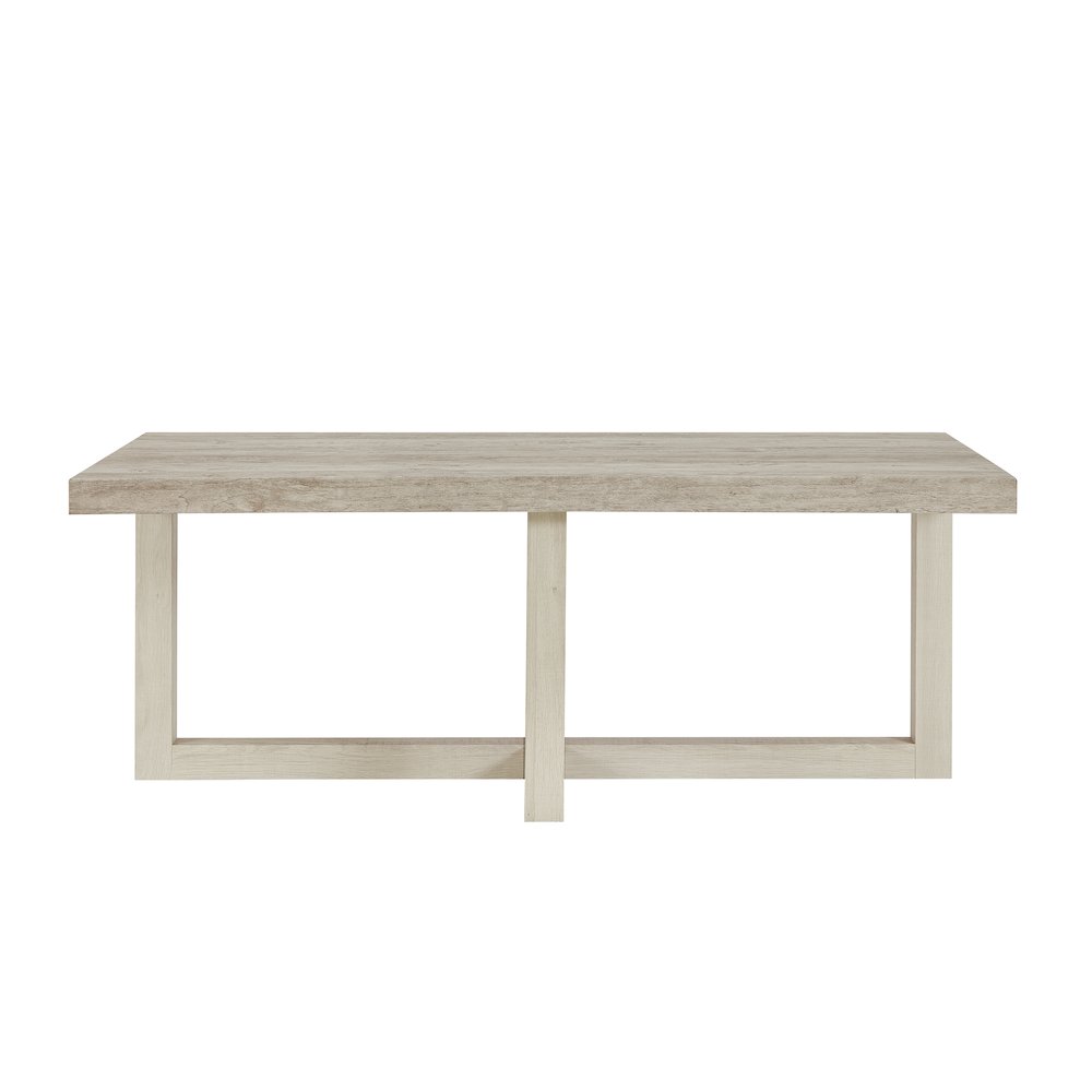 Luno Contemporary Coffee Table, Weathered Gray and Beige. Picture 8