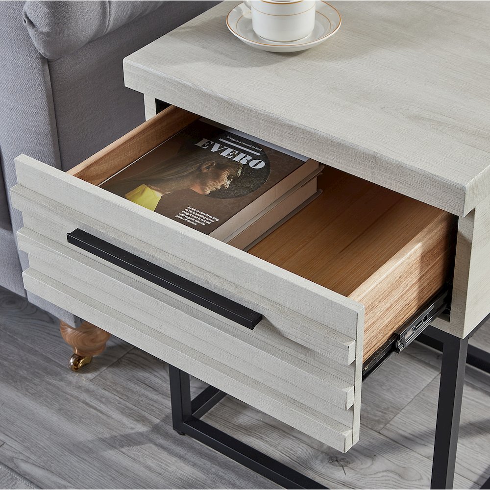 Arles Upholstered Bedroom Set,Wingback PlatformBed with 2Nightstands,Queen. Picture 8