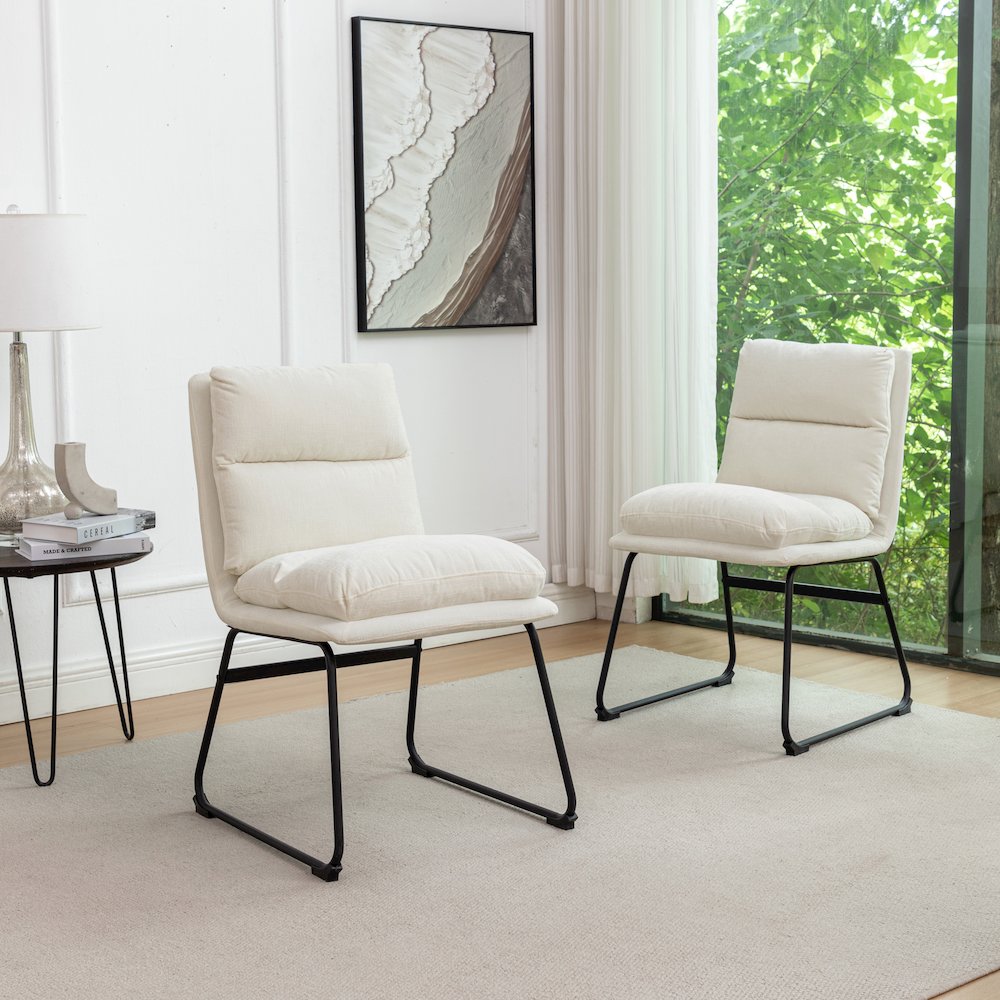 Milos Upholstered Dining Chairs, Set of 2. Picture 4