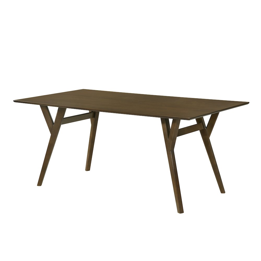 Lavin Contemporary Walnut Finish Dining Table with Solid Wood Base. Picture 1