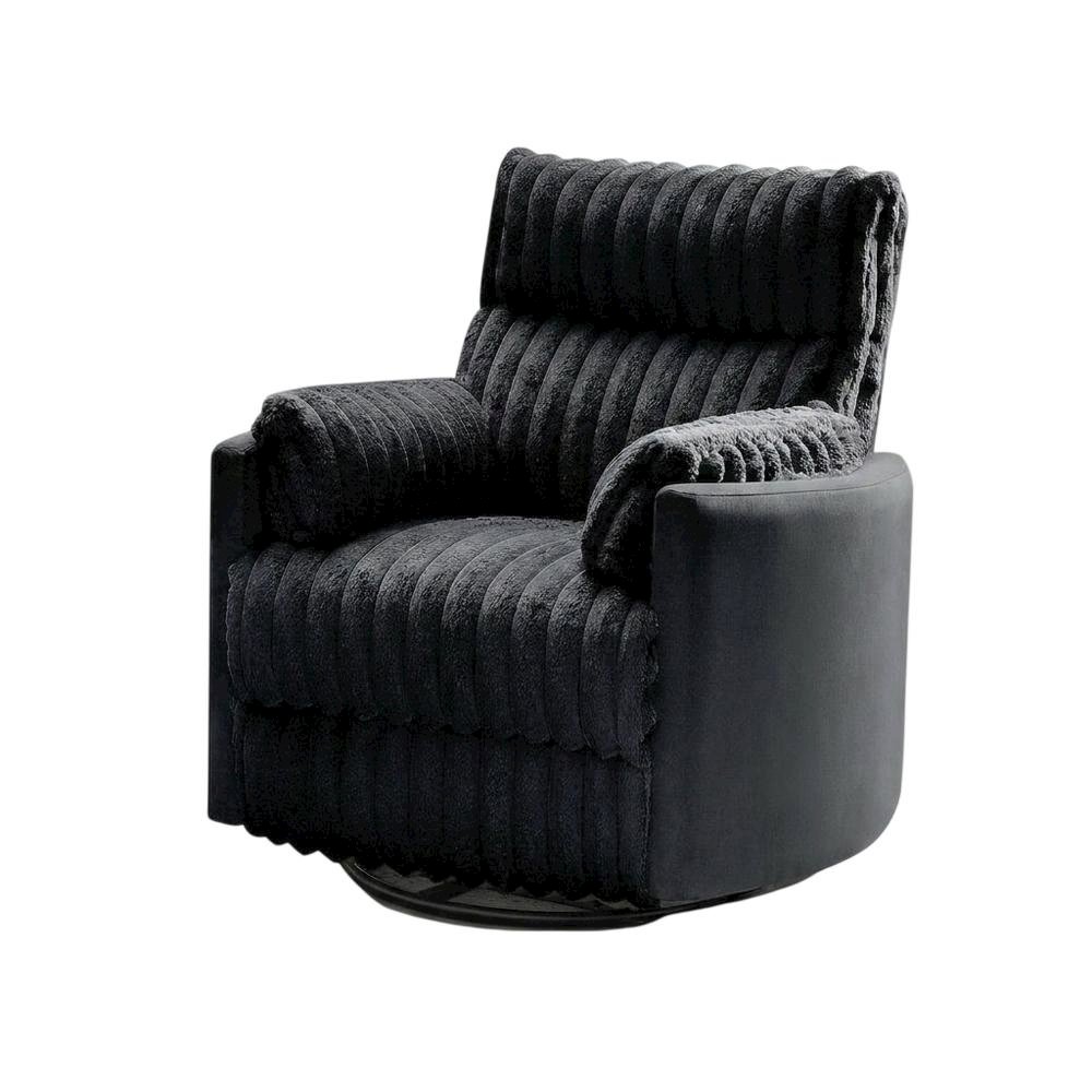 Wide-Wale Corduroy Manual Recliner Chair with Overstuffed Seat for Adults, White. Picture 4