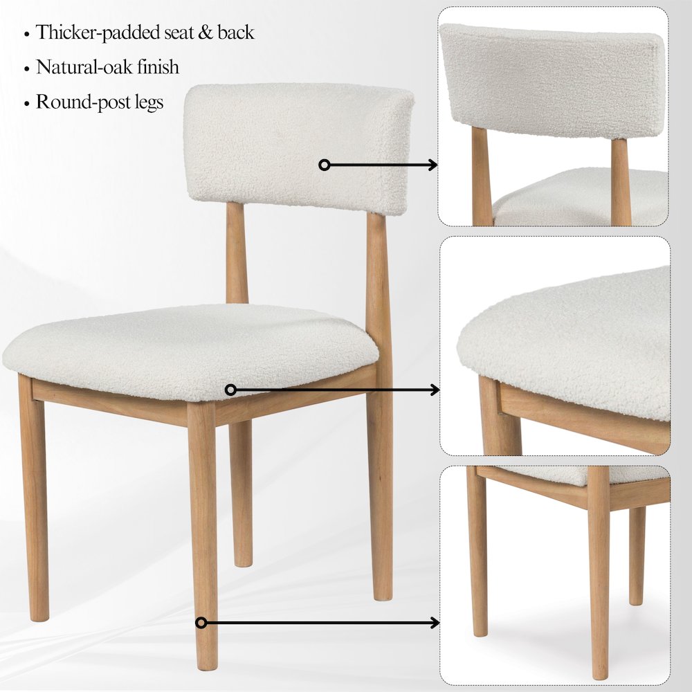 Ellis Boucle Upholstered Dining Chairs, Set of 2. Picture 4