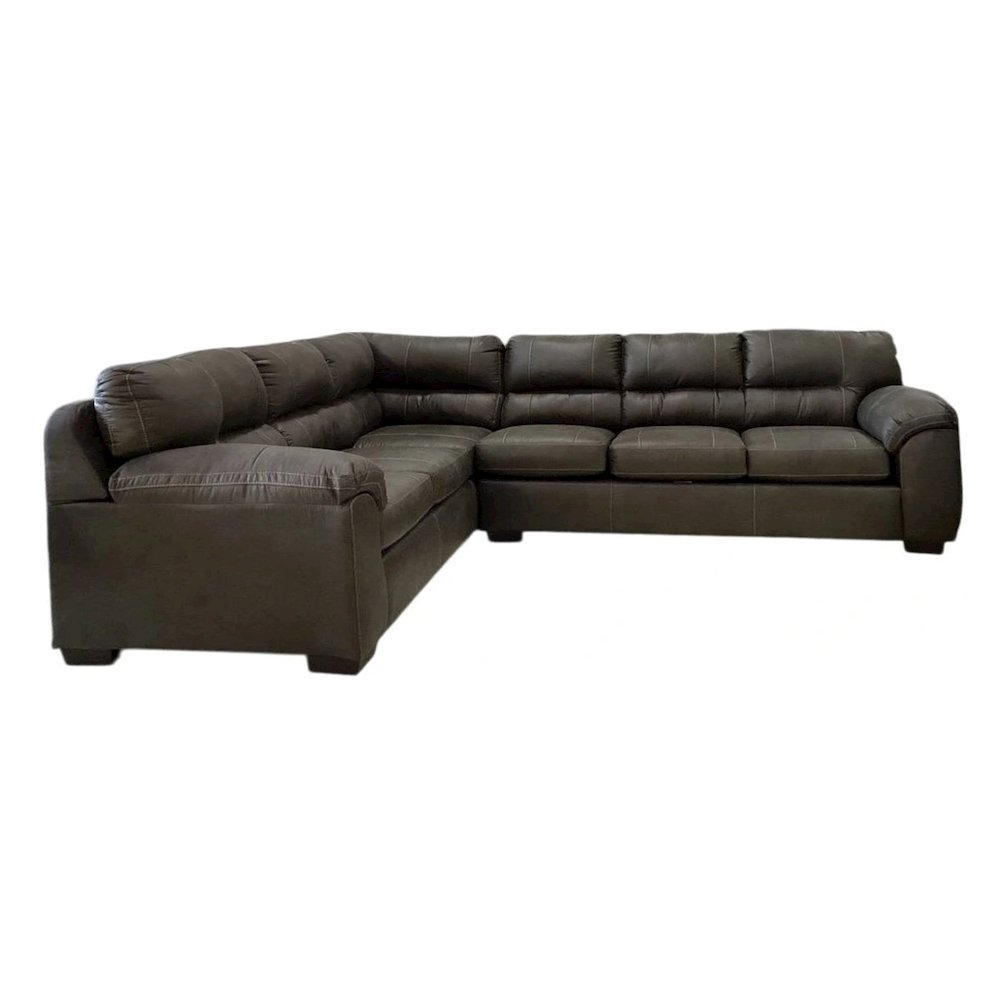 Tirana Contemporary Fabric Pillow-top Arm Sectional Sofa in Sequoia Ash. Picture 1