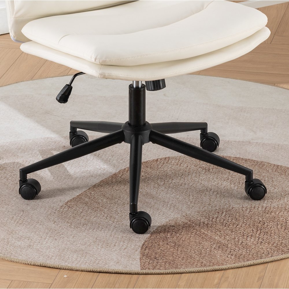 Bizerte Adjustable Swivel Criss Cross, Wide Seat Office or Vanity Chair, White. Picture 8
