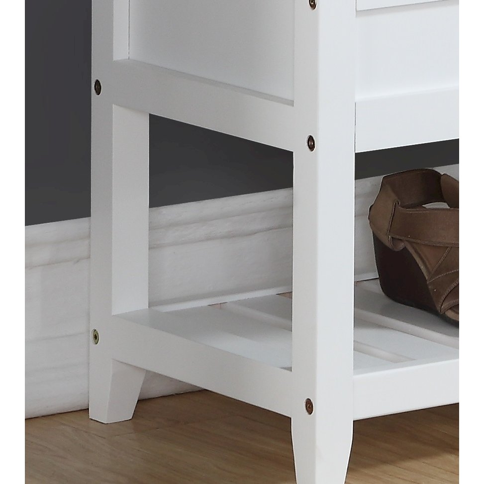 Rouen Clean White Seating Bench with Shoe Storage. Picture 6