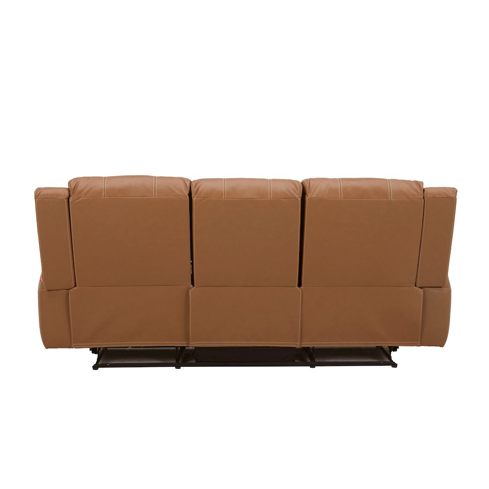 Cozura Leather Power Dual Reclining Sofa, Silverado Butternut. Picture 5