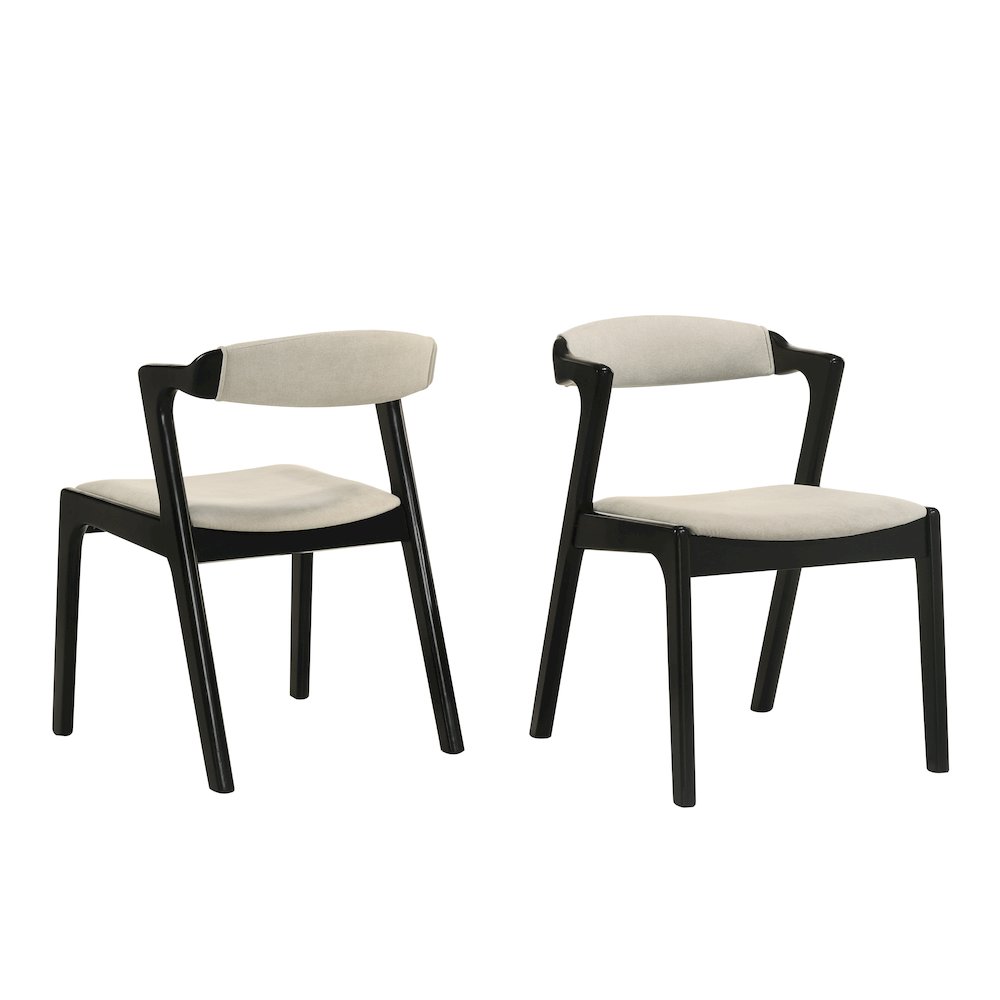 Lavin Walnut Finish Upholstered Dining Chairs, Set of 2. Picture 1