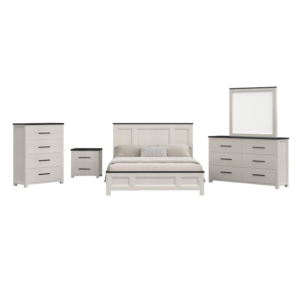 Realynn 5-PC Wood Bedroom Set, Queen Size, Off-White Finish. Picture 1