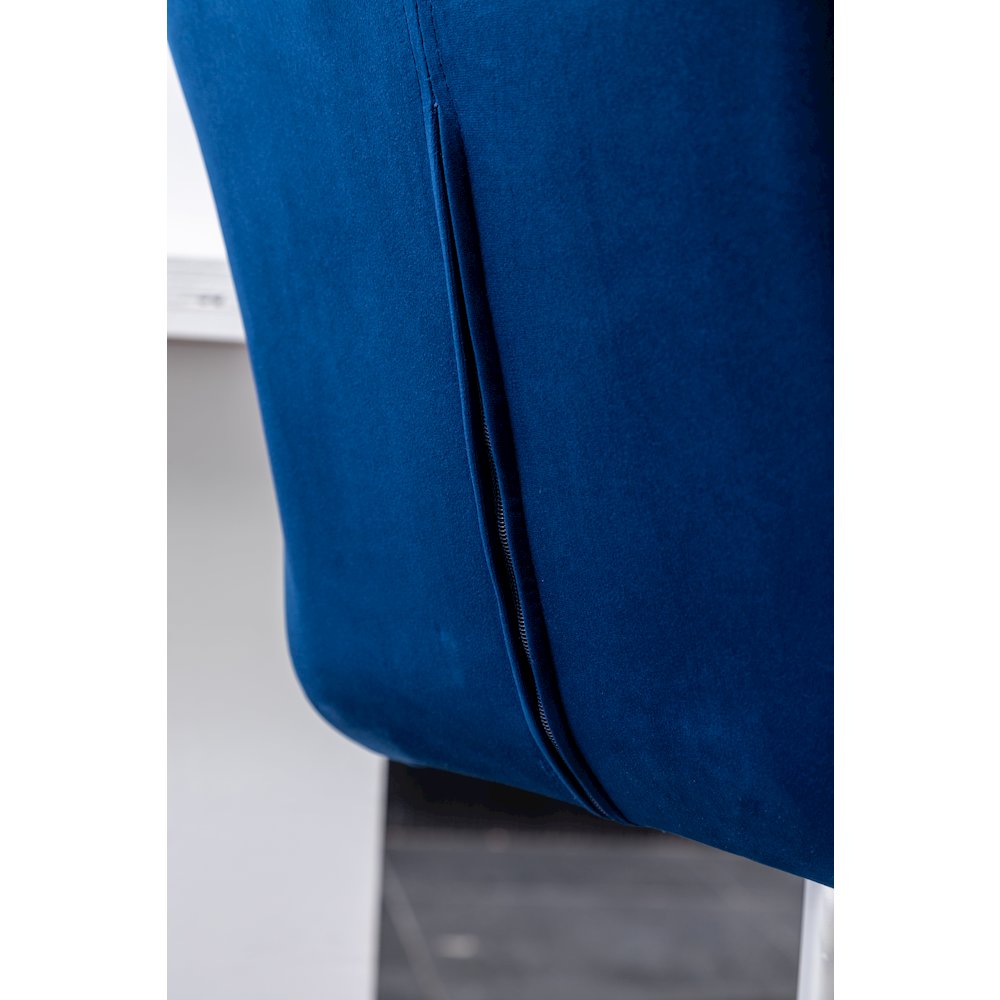 Breni Velvet Diamond Tufted Swivel Adjustable Height Barstool, Set of 2, Blue. Picture 13