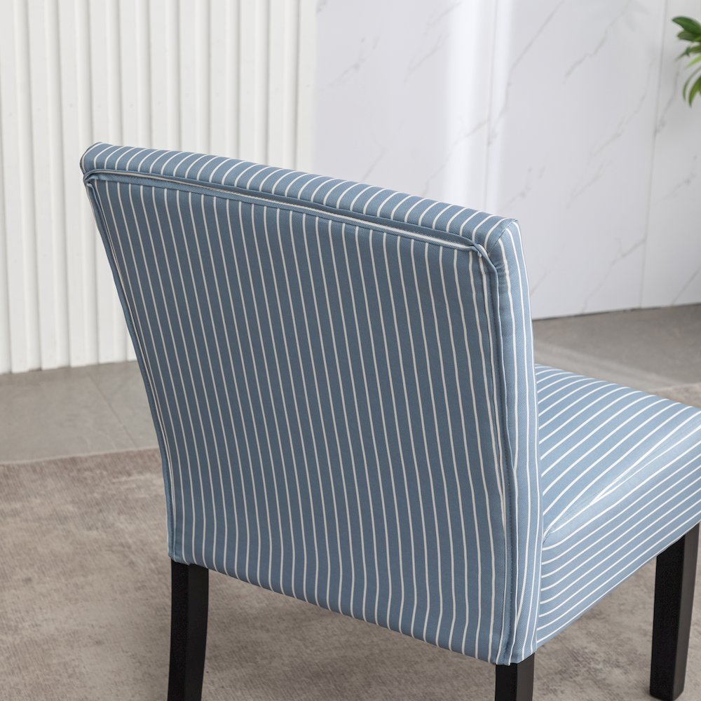 Botticelli Blue Stripe Upholstered Slipper Accent Chair. Picture 12