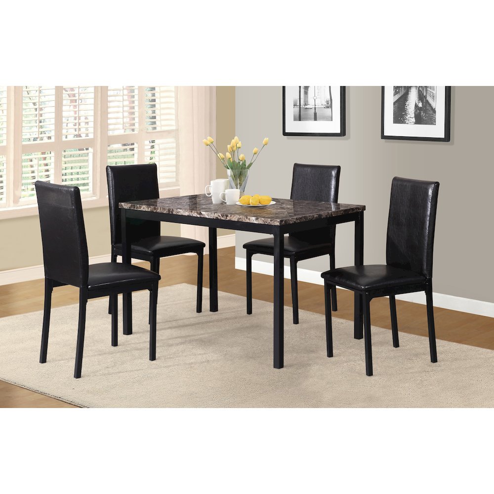 Citico Metal Dining Table with Laminated Faux Marble Top. Picture 5