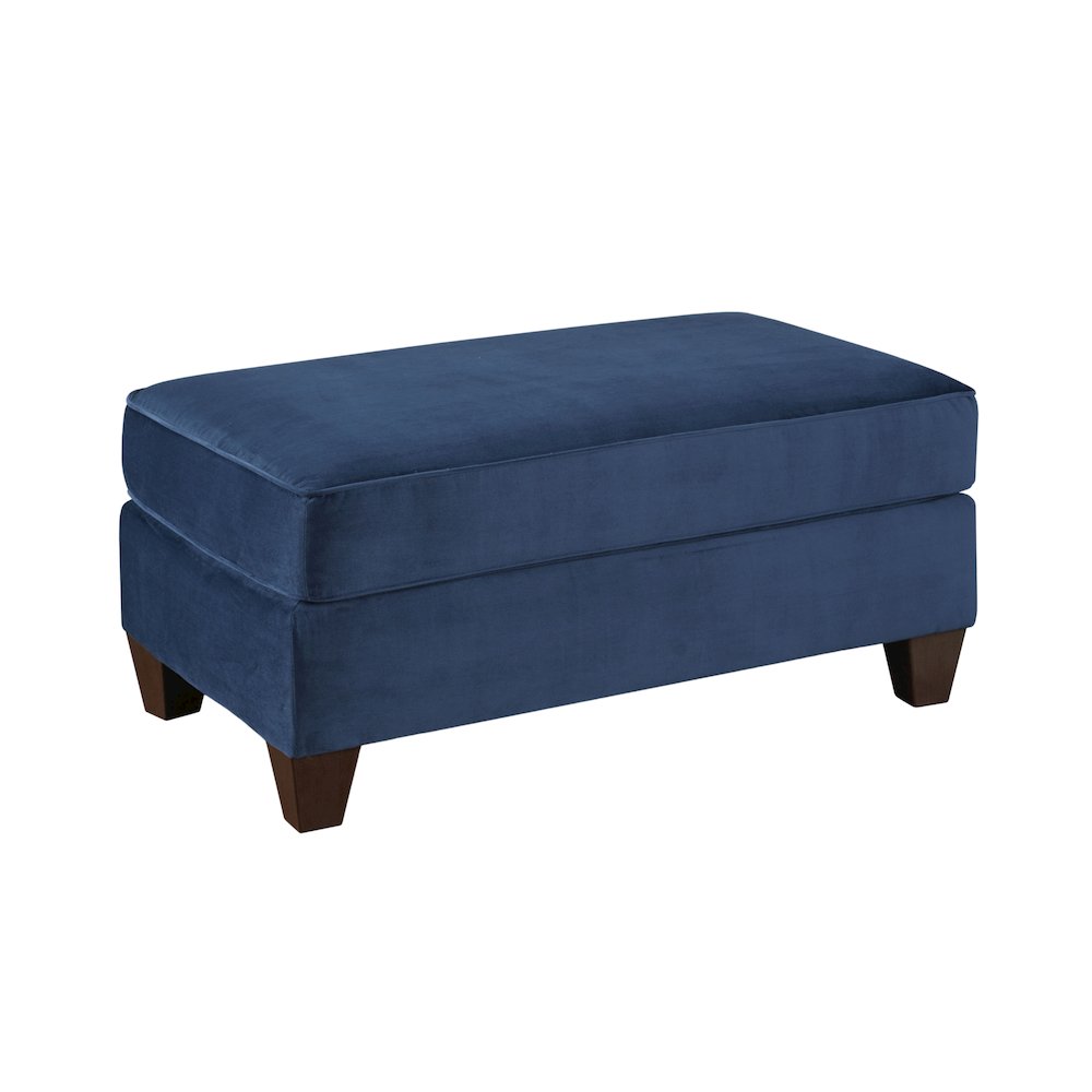 Camero Fabric Cocktail Ottoman in Navy Blue. Picture 1