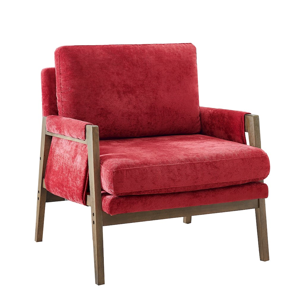 Kelly Mid-Century Modern Velvet Accent Armchair. Picture 1