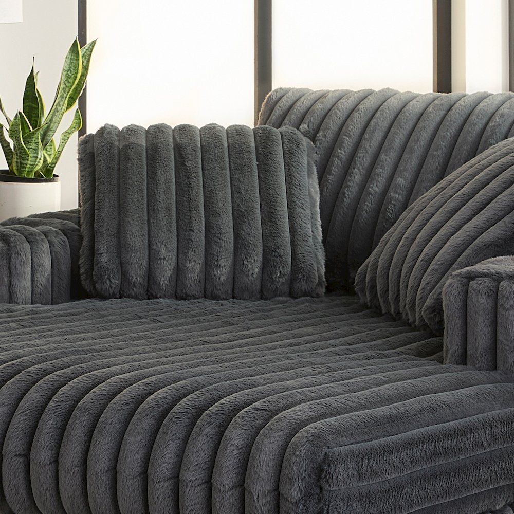 Belvoir Oversized Cuddle Chaise, with Cup Holders, Charcoal. Picture 6