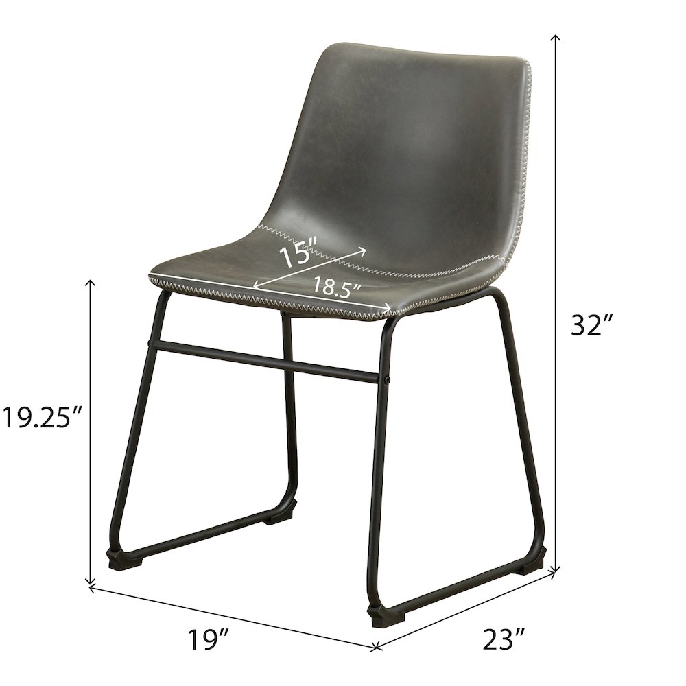 Varna 3-Pc Round Dining Set, Trestle Dining Table with 2 Chairs, Antique Gray. Picture 15