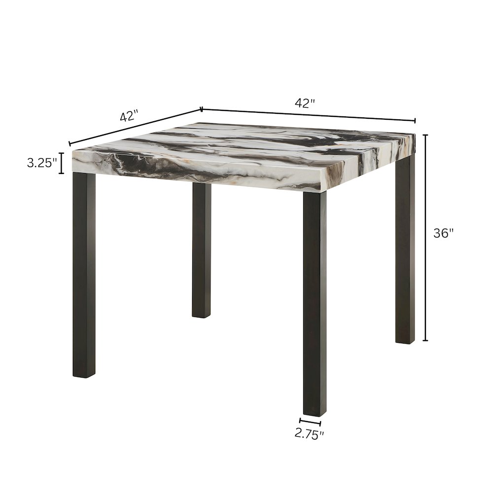 Cavira Modern Faux Marble Counter Height Dining Table with 4 Stools. Picture 15