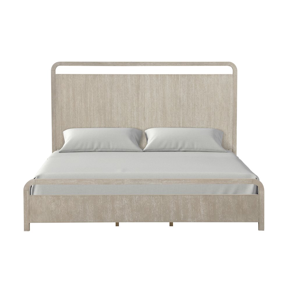 Tavari Wood Panel Bed, Light Gray Finish, King. Picture 8