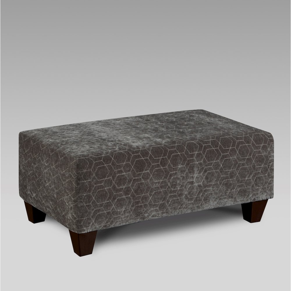 Camero Fabric Cocktail Ottoman, Onyx. Picture 1