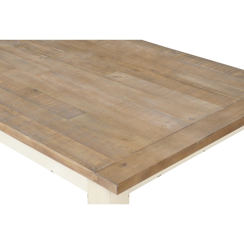 Prato 6-PC Dining Set With Chairs and Bench, Antique White and Distressed Oak. Picture 4