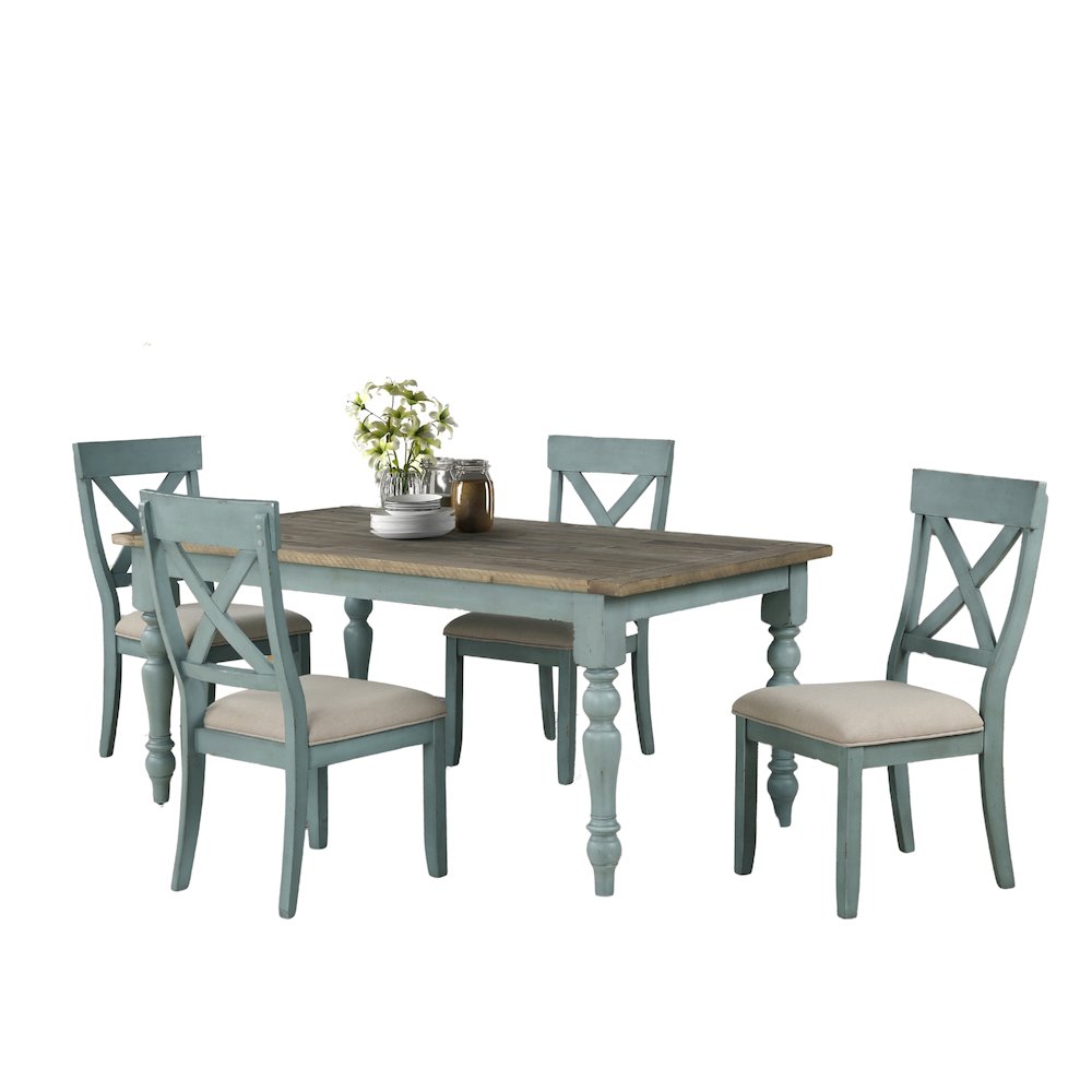Prato 5-Piece Dining Table Set with Cross Back Chairs. Picture 1