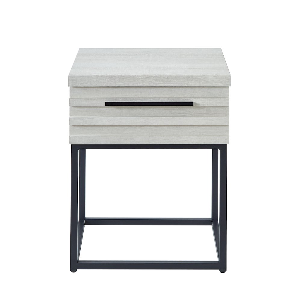 Celestial Contemporary Storage End table, White. Picture 1