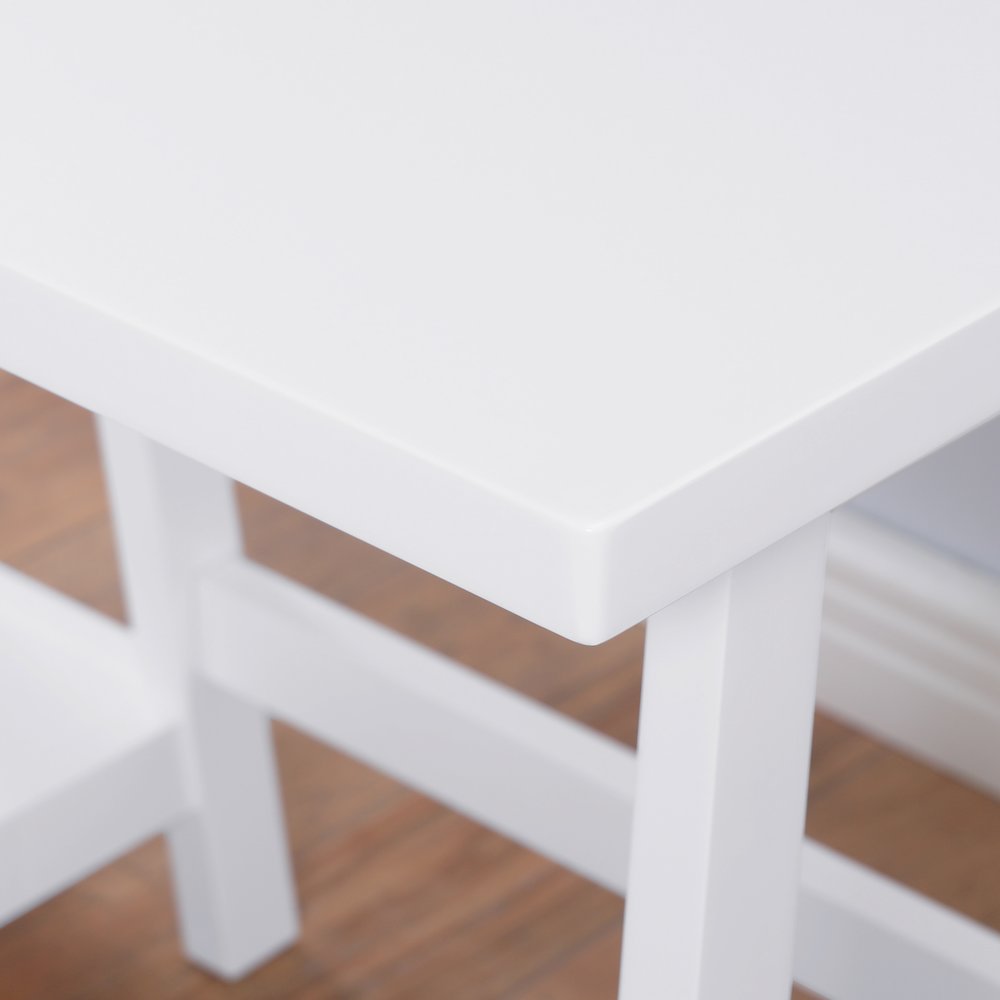 Redina Contemporary Wood Writing Desk with Storage, White. Picture 3