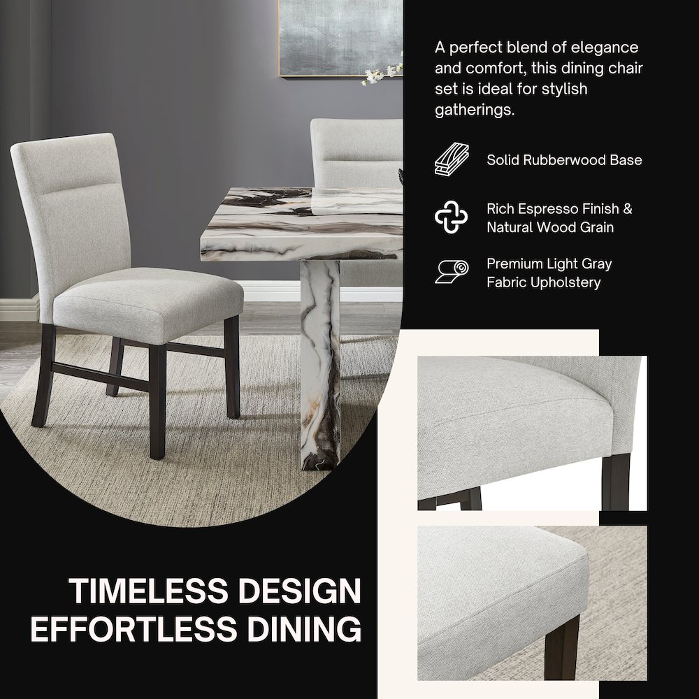 Cavira Modern Faux Marble Dining Table with 4 Chairs. Picture 8