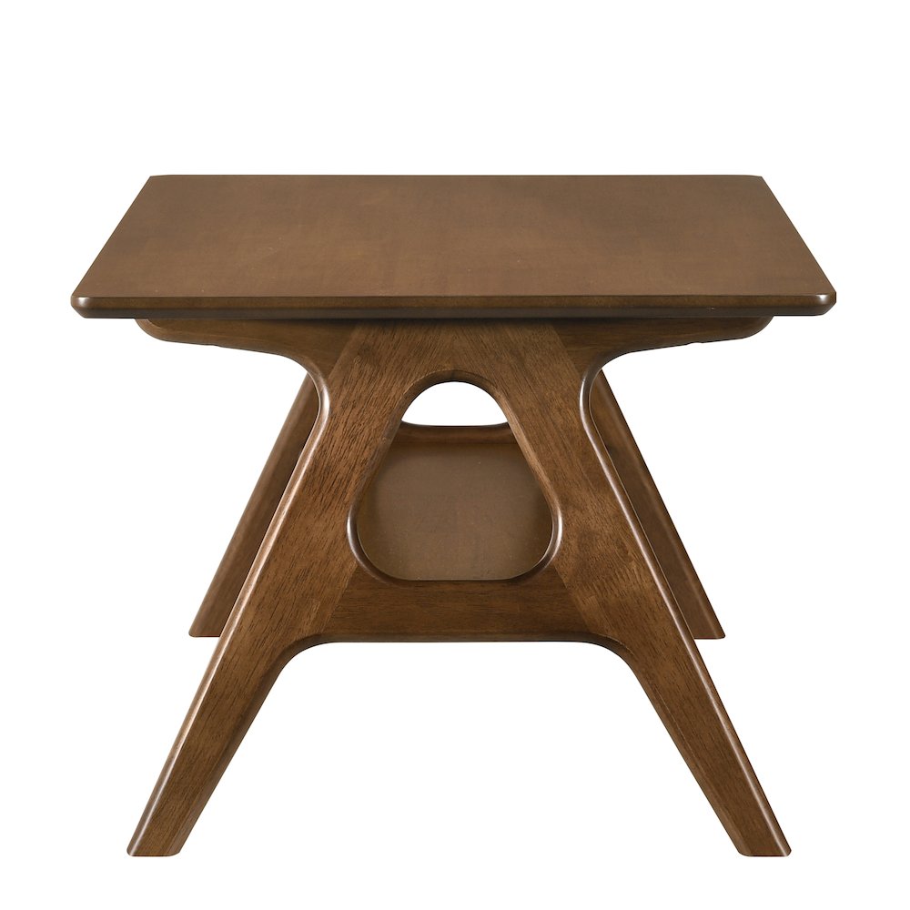 Arona Mid-Century Modern Wood Coffee Table with Shelf. Picture 6