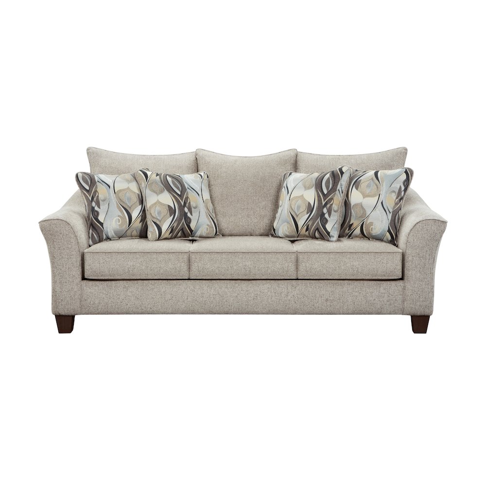Camero Platinum Fabric Pillowback Sofa. Picture 1