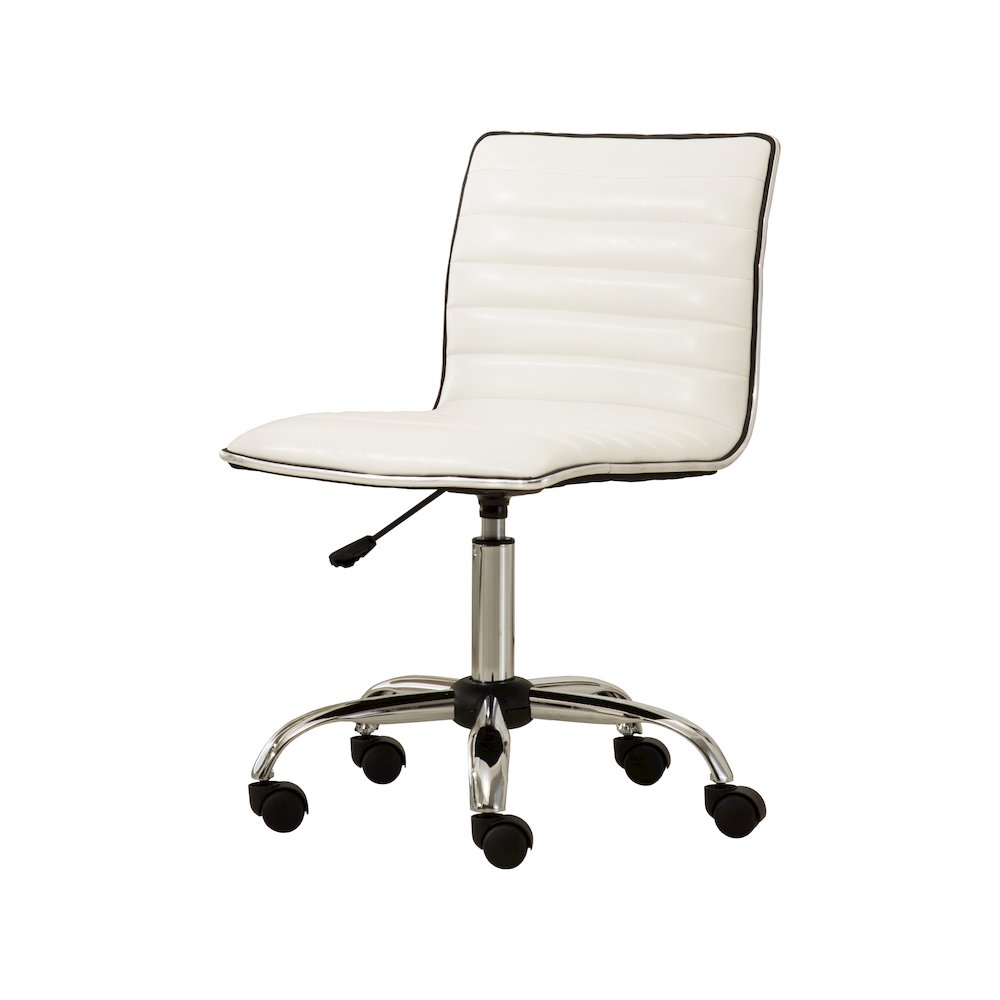 Fremo Chromel Adjustable Air Lift Office Chair in White. Picture 1