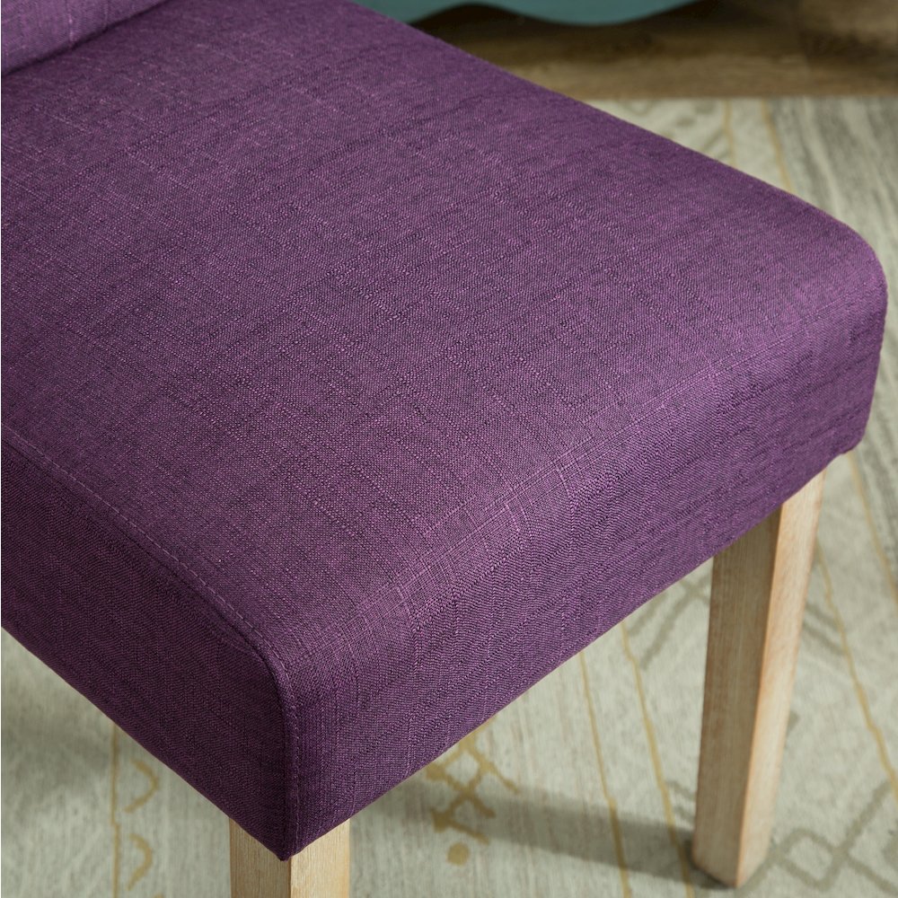 Amonia 7-Pc Dining Set, Turned-Leg Dining Table with 6 Tufted Chairs, Purple. Picture 10