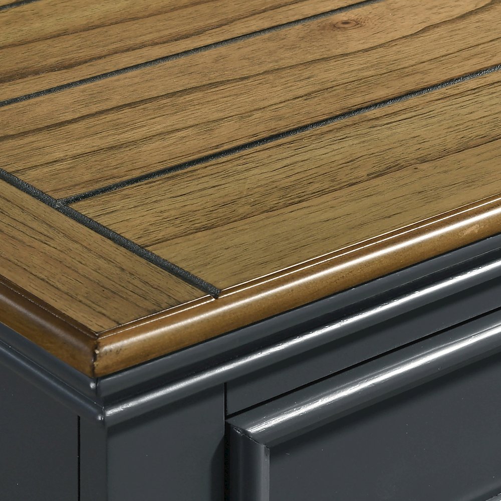 Clelane Wood 5-Drawer Chest, Slate Blue. Picture 3