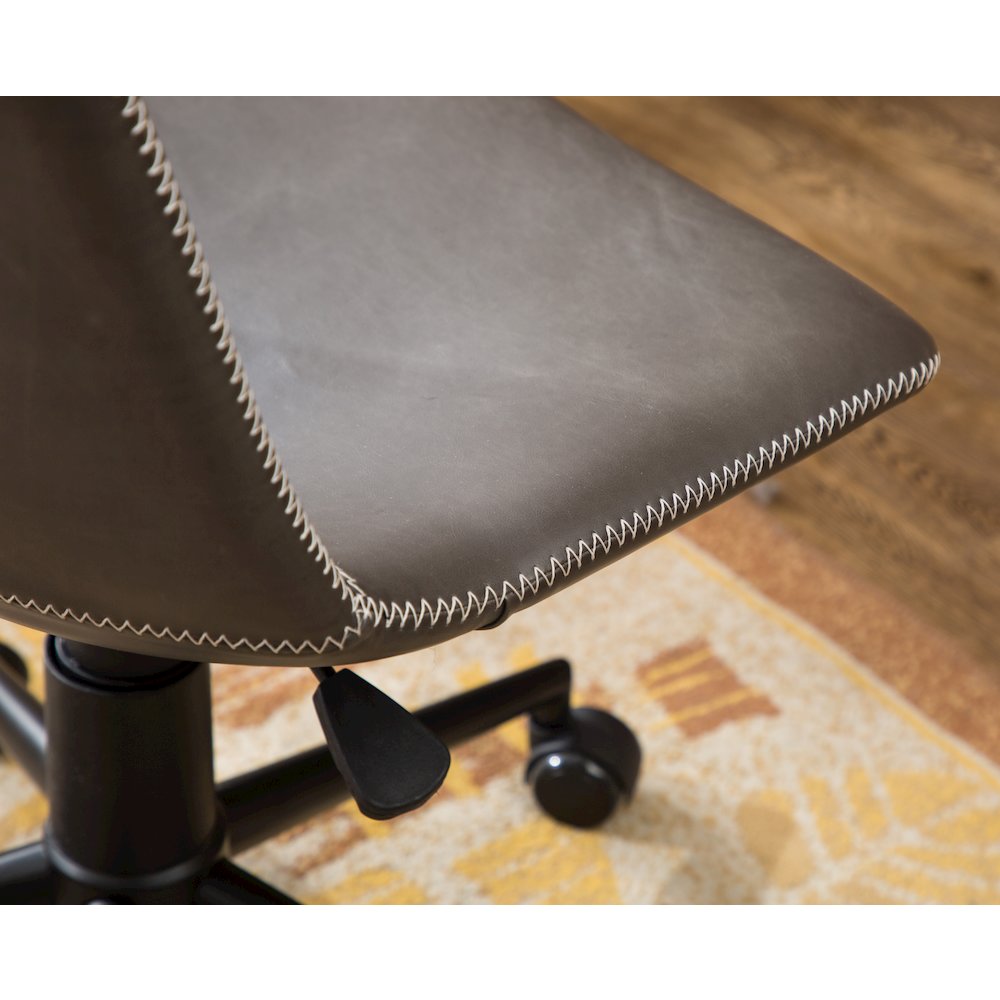 Cesena Faux Leather 360 Swivel Air Lift Office Chair, Antique Gray. Picture 8