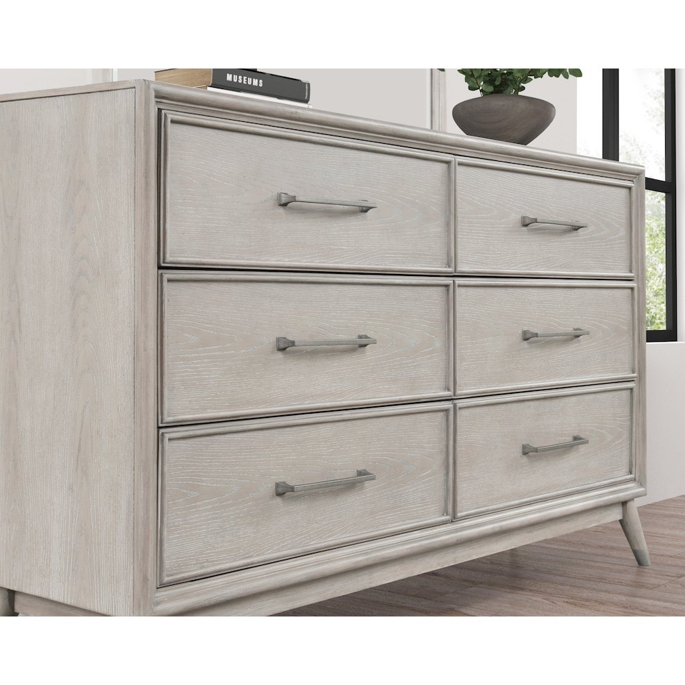 Seluna 6-Drawer Bedroom Dresser, Gray Oak Finish. Picture 3