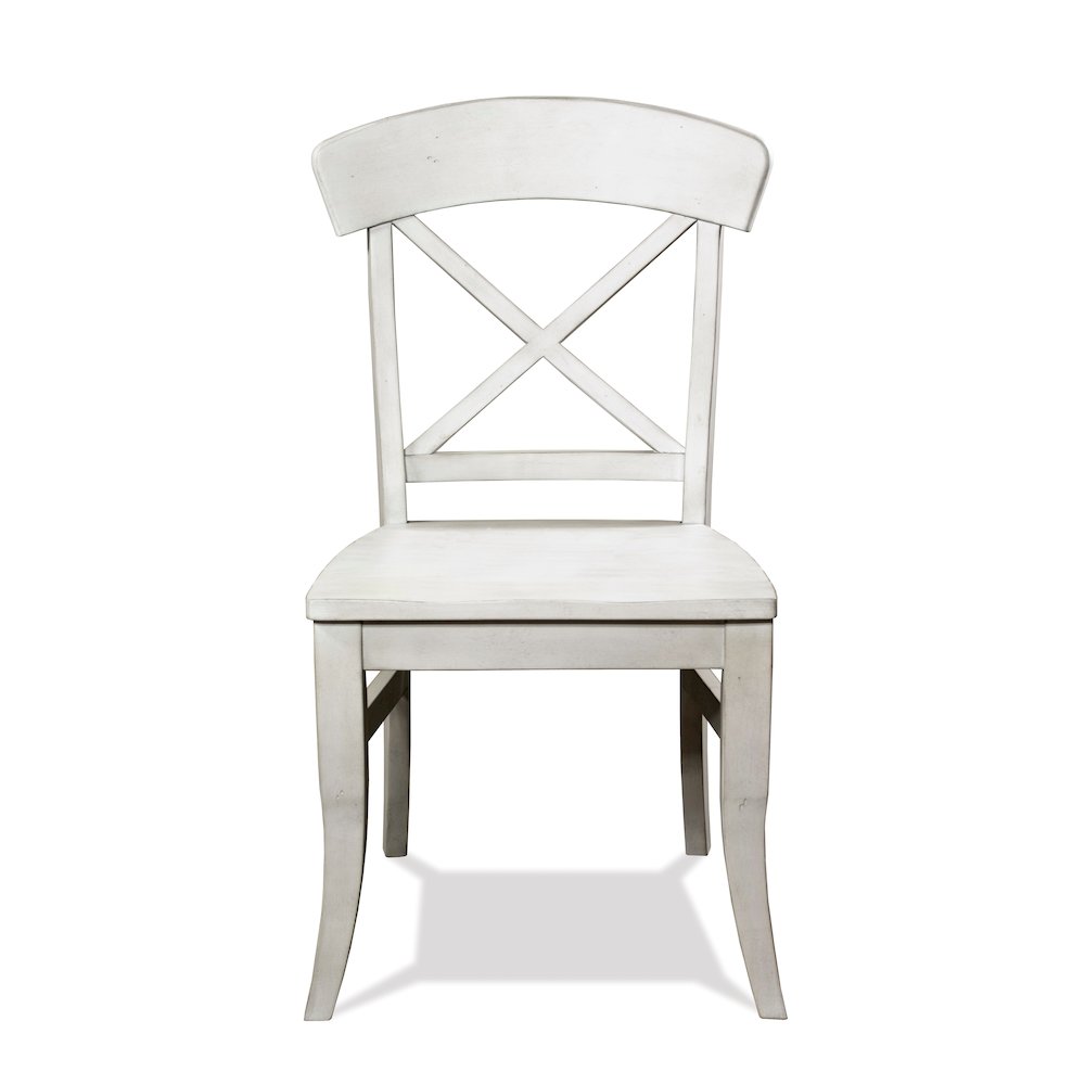 Harola Cross-back Dining Side Chairs in Set of 2, Smoky White Finish. Picture 7