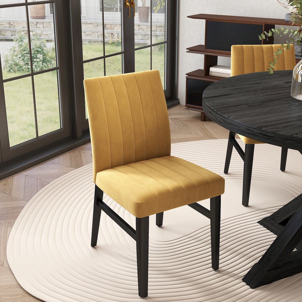 Walton 5-Piece Round Dining Set, Cross-Buck Table. Picture 9
