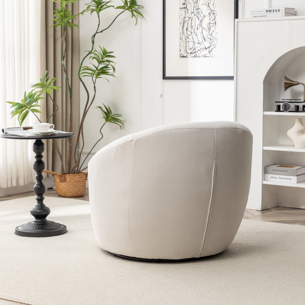 Winnie Modern Barrel Chair, 360° Swivel. Picture 6