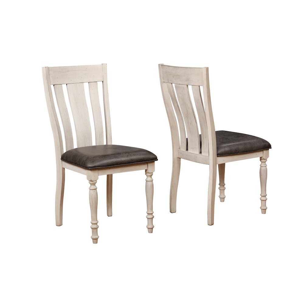 Arch Weathered Oak Turned Leg Dining Chair Set of 2. Picture 2