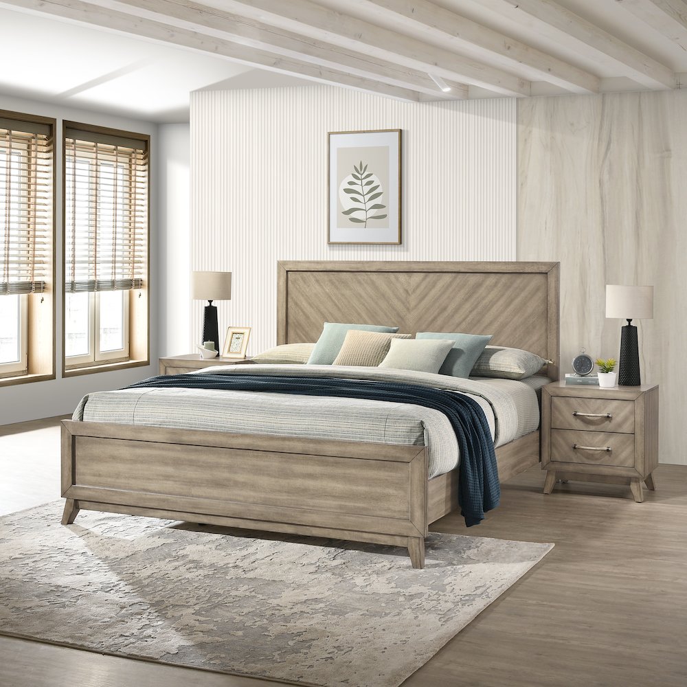 Arena 3-PC Contemporary Wood Bedroom Set Queen. Picture 2