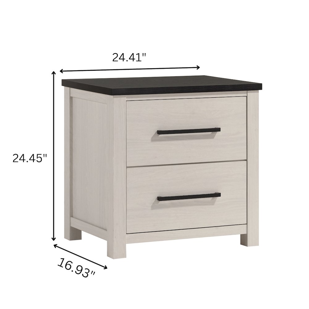 Realynn 2-Drawer Bedroom Nightstand, Off-White Finish. Picture 6
